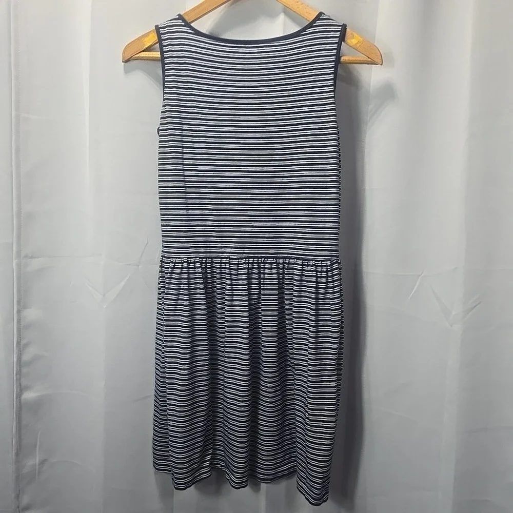 Gymboree Navy Blue Striped Sleeveless Dress Drop Waist Kids Girls XL 14 Nautical